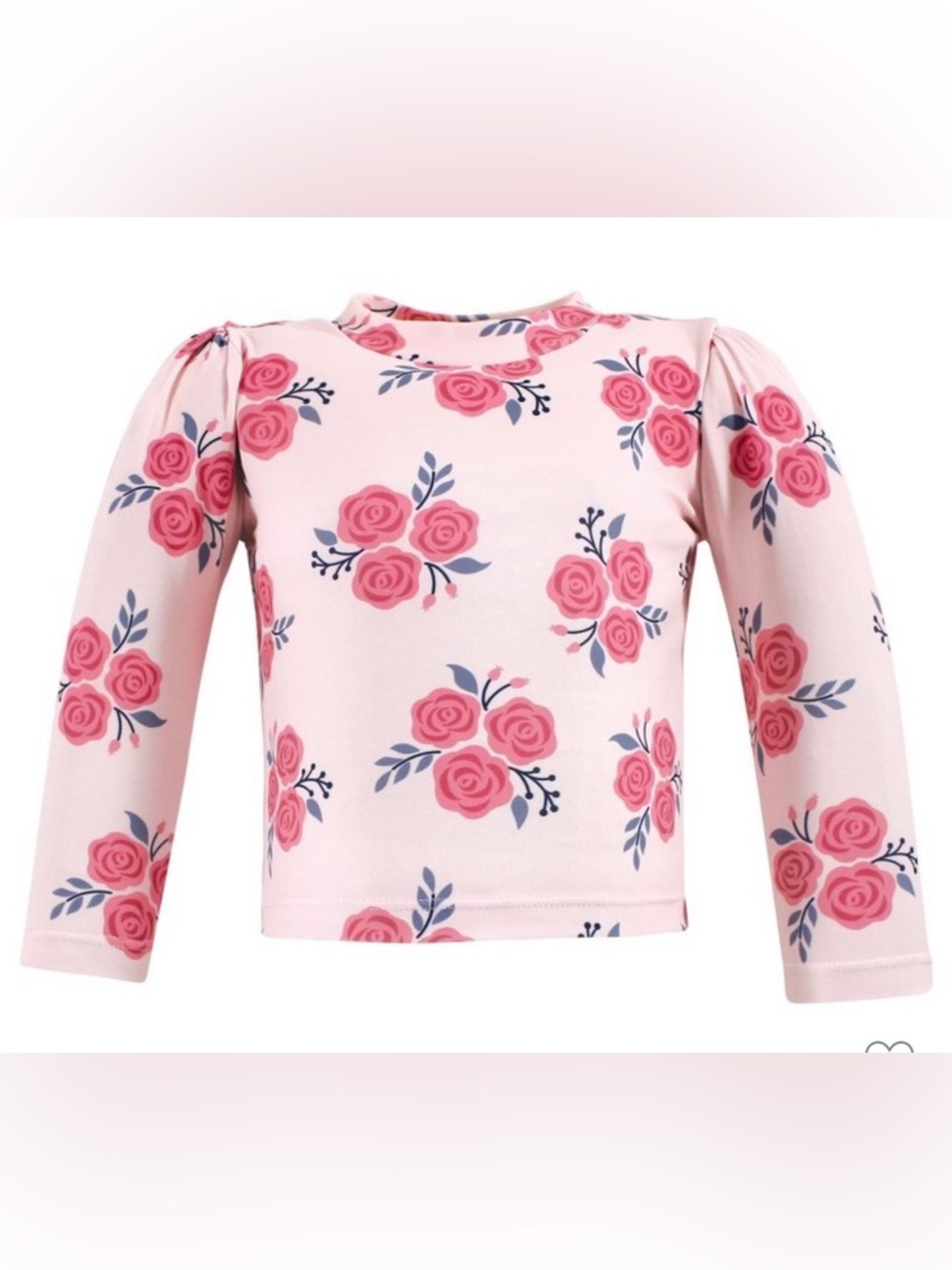 NWT - Hudson Baby Swim Rashguard Set in Pink Navy Roses - Picture 3 of 5